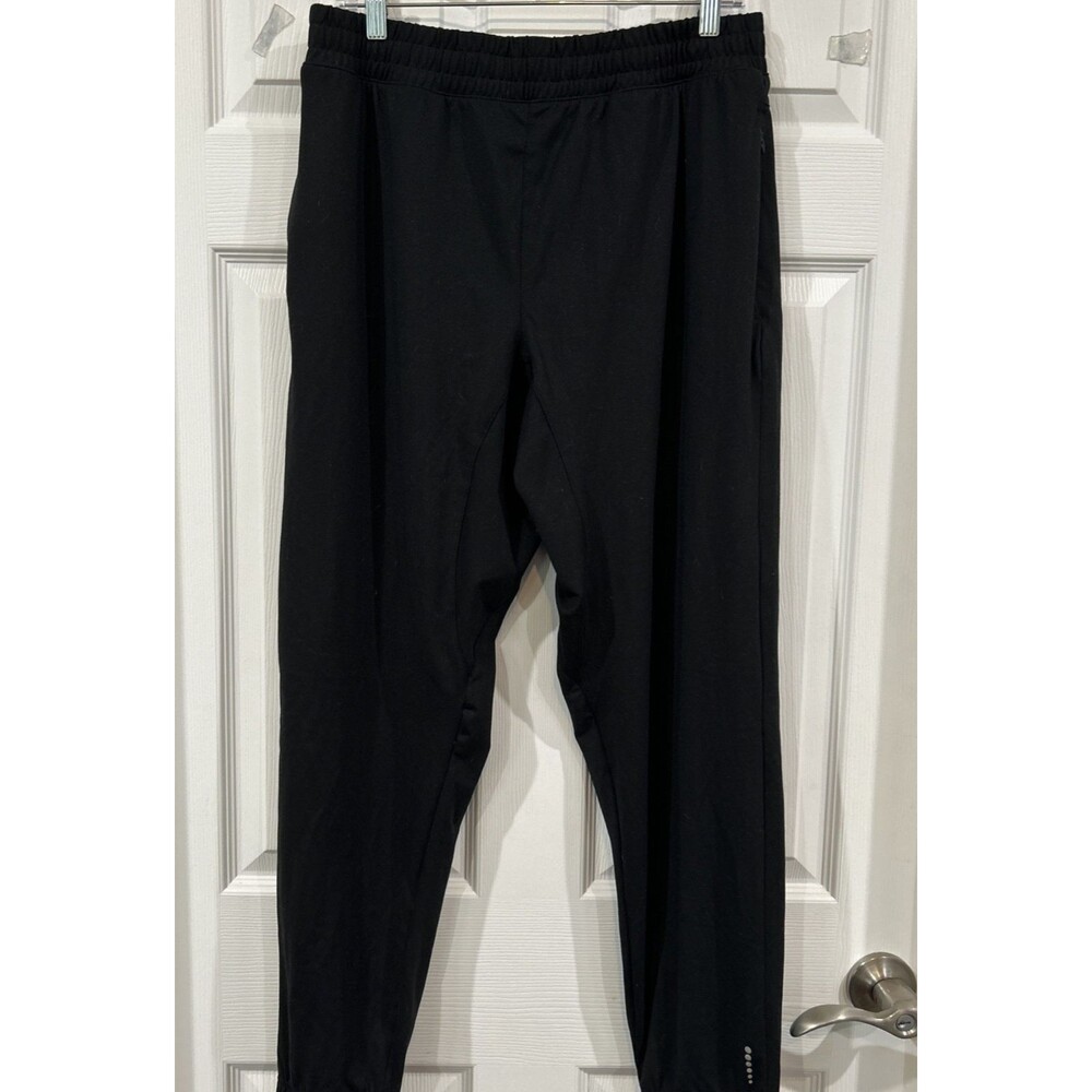 Balance Collection Men's L Black Knit Track Pants Joggers Pull On Elastic Waist